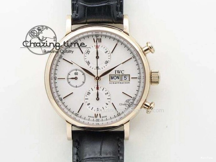 MIROTIME 1224 Portofino 37mm SS V7F 1:1 Best Edition Blue Dial Diamonds Bezel on Blue Leather Strap A Chic 7093